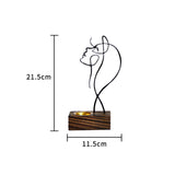 Maxbell Looking up Women Face Figures Statue Incense Burner Human Sculptures for Home Black