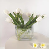 Maxbell Northern Europe Glass Vase Terrarium Craft Ornament for Centerpieces Office 20cmx18cm