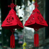 Maxbell Chinese Lantern Red Lantern 3D Lantern for Spring Festival New Year Decor Fu