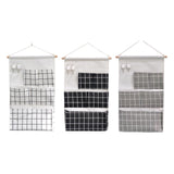 Maxbell Hanging Storage Organizer Bag with Hook Stocking Storage Pockets for Home White