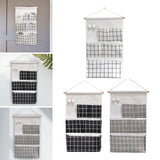 Maxbell Hanging Storage Organizer Bag with Hook Stocking Storage Pockets for Home White