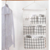 Maxbell Hanging Storage Organizer Bag with Hook Stocking Storage Pockets for Home White