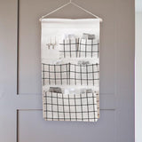 Maxbell Hanging Storage Organizer Bag with Hook Stocking Storage Pockets for Home White