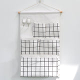 Maxbell Hanging Storage Organizer Bag with Hook Stocking Storage Pockets for Home White