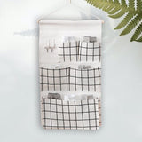 Maxbell Hanging Storage Organizer Bag with Hook Stocking Storage Pockets for Home White