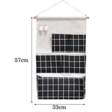 Maxbell Hanging Storage Organizer Bag with Hook Stocking Storage Pockets for Home Black