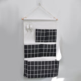 Maxbell Hanging Storage Organizer Bag with Hook Stocking Storage Pockets for Home Black