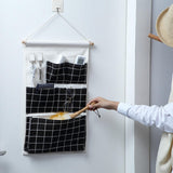 Maxbell Hanging Storage Organizer Bag with Hook Stocking Storage Pockets for Home Black