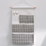 Maxbell Hanging Storage Organizer Bag with Hook Stocking Storage Pockets for Home Gray