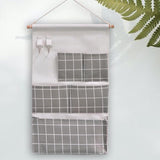 Maxbell Hanging Storage Organizer Bag with Hook Stocking Storage Pockets for Home Gray