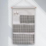 Maxbell Hanging Storage Organizer Bag with Hook Stocking Storage Pockets for Home Gray