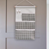 Maxbell Hanging Storage Organizer Bag with Hook Stocking Storage Pockets for Home Gray