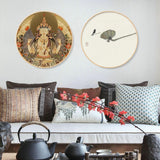 Maxbell Chinese Style Framed Canvas Wall Art Decor for Yoga Meditation Room Office StyleA