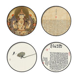 Maxbell Chinese Style Framed Canvas Wall Art Decor for Yoga Meditation Room Office StyleA