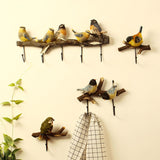 Maxbell Modern Wall Hooks Hanger Key Holder Organizer for Scarfs Restroom Home Decor 12.5cmx18.5cmx5.5cm Green Birds