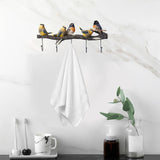 Maxbell Modern Wall Hooks Hanger Key Holder Organizer for Scarfs Restroom Home Decor 44cmx19.5cmx5.5cm Five Birds