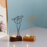 Maxbell Candle Holder Woman Sculpture Candelabra for Banquet Home Decor Aureate
