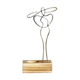 Maxbell Candle Holder Woman Sculpture Candelabra for Banquet Home Decor Aureate