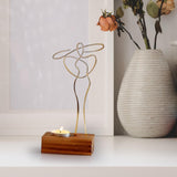 Maxbell Candle Holder Woman Sculpture Candelabra for Banquet Home Decor Aureate