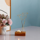 Maxbell Candle Holder Woman Sculpture Candelabra for Banquet Home Decor Aureate