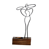 Maxbell Candle Holder Woman Sculpture Candelabra for Banquet Home Decor black