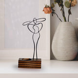 Maxbell Candle Holder Woman Sculpture Candelabra for Banquet Home Decor black