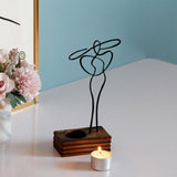 Maxbell Candle Holder Woman Sculpture Candelabra for Banquet Home Decor black
