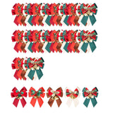 Maxbell 50Pieces Decoration Bow Glitter with Bells Elegant Large for Wedding Xmas