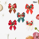 Maxbell 50Pieces Decoration Bow Glitter with Bells Elegant Large for Wedding Xmas