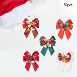 Maxbell 50Pieces Decoration Bow Glitter with Bells Elegant Large for Wedding Xmas