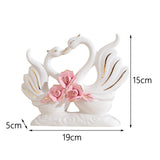 Maxbell Swan Figurines Ornament Farmhouse Centerpiece Bedroom Home Office Party Pink