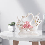 Maxbell Swan Figurines Ornament Farmhouse Centerpiece Bedroom Home Office Party Pink