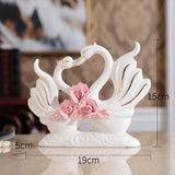 Maxbell Swan Figurines Ornament Farmhouse Centerpiece Bedroom Home Office Party Pink