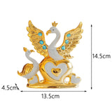 Maxbell Swan Figurines Ornament Farmhouse Centerpiece Bedroom Home Office Party Gold