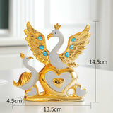 Maxbell Swan Figurines Ornament Farmhouse Centerpiece Bedroom Home Office Party Gold