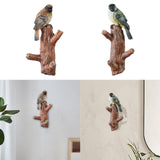 Maxbell Resin Bird Wall Hooks Decorative Clothes Hanger for Bags Bedroom Kitchen Brown Bird