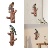 Maxbell Resin Bird Wall Hooks Decorative Clothes Hanger for Bags Bedroom Kitchen Brown Bird