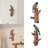 Maxbell Resin Bird Wall Hooks Decorative Clothes Hanger for Bags Bedroom Kitchen Brown Bird