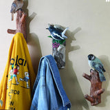 Maxbell Resin Bird Wall Hooks Decorative Clothes Hanger for Bags Bedroom Kitchen Brown Bird