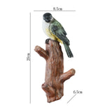 Maxbell Resin Bird Wall Hooks Decorative Clothes Hanger for Bags Bedroom Kitchen Green Bird