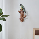 Maxbell Resin Bird Wall Hooks Decorative Clothes Hanger for Bags Bedroom Kitchen Green Bird