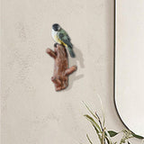 Maxbell Resin Bird Wall Hooks Decorative Clothes Hanger for Bags Bedroom Kitchen Green Bird