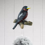 Maxbell Birds On A Branch Hanger Hanging Shower Hat Headset Resin Wall Coat Hook Black 11.5x3.5x9.5cm