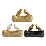 Maxbell Resin Parrot Statues Vanity Tray Figurine Sculptures Living Room Storage Box Aureate