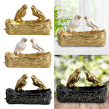 Maxbell Resin Parrot Statues Vanity Tray Figurine Sculptures Living Room Storage Box Aureate