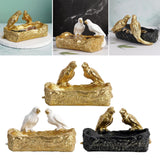Maxbell Resin Parrot Statues Vanity Tray Figurine Sculptures Living Room Storage Box Aureate