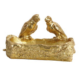 Maxbell Resin Parrot Statues Vanity Tray Figurine Sculptures Living Room Storage Box Aureate