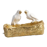 Maxbell Resin Parrot Statues Vanity Tray Figurine Sculptures Living Room Storage Box White