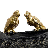 Maxbell Resin Parrot Statues Vanity Tray Figurine Sculptures Living Room Storage Box Black