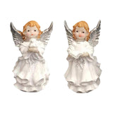 Maxbell 2Pcs Resin Angel Figurines Art Ornament Angel Decoration for Desktop